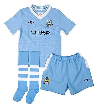 2011-12 Manchester City Home Little Boys Mini Kit