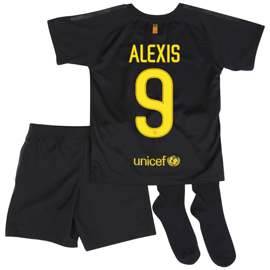 2011-12 Barcelona Away Little Boys Mini Kit (Alexis 9)