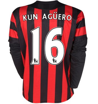 2011-12 Manchester City Umbro L/S Away (Kun Aguero 16)