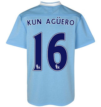 2011-12 Manchester City Umbro Home Shirt (Aguero 16)