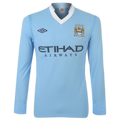 11-12 Manchester City Home Long Sleeve Shirt (Kids)