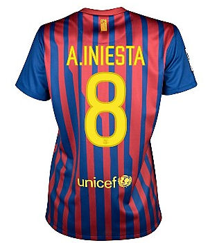 2011-12 Barcelona Nike Womens Home Shirt (a. Iniesta 8)