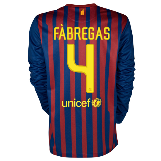 2011-12 Barcelona Nike L/S Home Shirt (Fabregas 4)