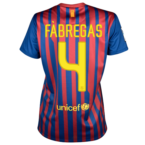 2011-12 Barcelona Nike Womens Home Shirt (Fabregas 4)