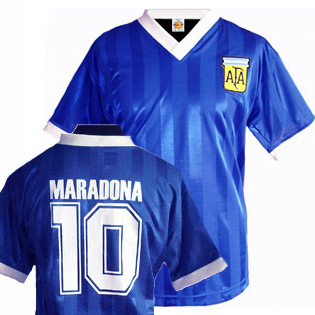 Argentina 1986 World Cup Away Maradona No. 10 Shirt