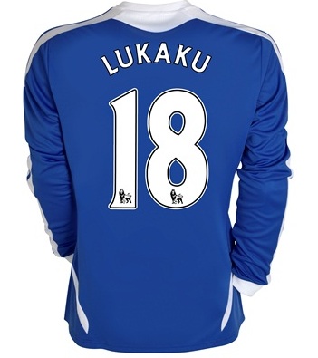 2011-12 Chelsea Long Sleeve Home Football Shirt (Lukaku 18)