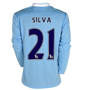 2011-12 Manchester City Umbro L/S Home (Silva 21)