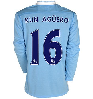 2011-12 Manchester City Umbro L/S Home (Kun Aguero 16)
