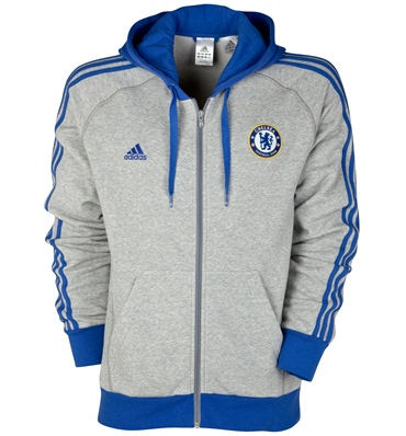 2011-12 Chelsea Adidas Zipped Hooded Top (Grey)