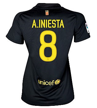 2011-12 Barcelona Nike Womens Away Shirt (A. Iniesta 8)