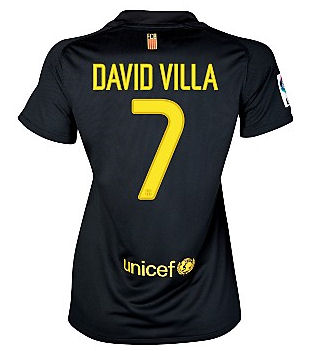 2011-12 Barcelona Nike Womens Away Shirt (david Villa 7)