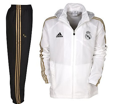 2011-12 Real Madrid Adidas Hooded Tracksuit White