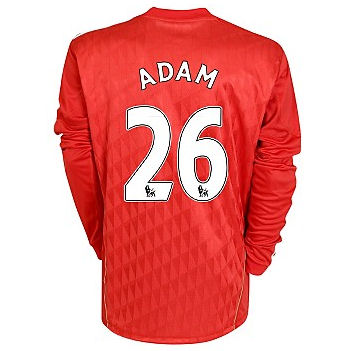 2010-11 Liverpool Long Sleeve Home Shirt (Adam 26)