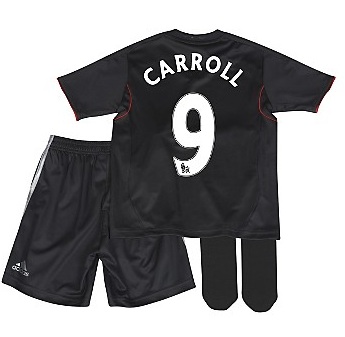 2011-12 Liverpool Adidas Away Little Boys Mini Kit (Carroll 9)