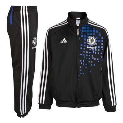 2011-12 Chelsea Adidas Presentation Tracksuit (Kids) - Black