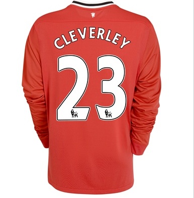 2011-12 Man Utd L/S Nike Home Shirt (Cleverley 23)