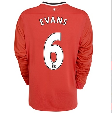 2011-12 Man Utd L/S Nike Home Shirt (Evans 6)