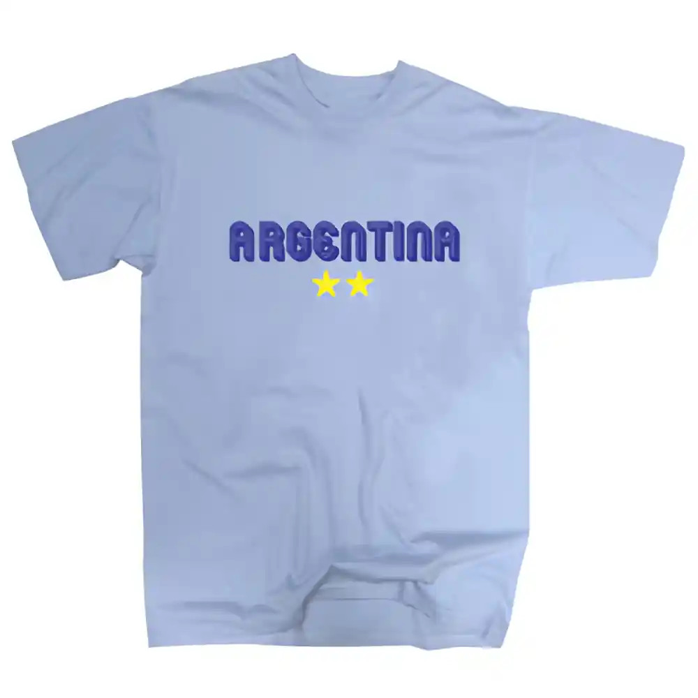 Argentina 2 Star Football T-Shirt (Blue)