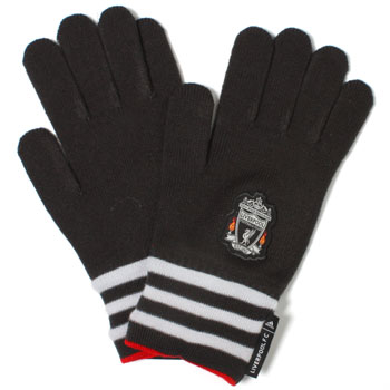 Liverpool FC Knitted Gloves Black/White