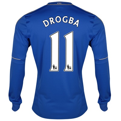 2012-13 Chelsea Long Sleeve Home Shirt (Drogba 11)