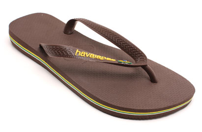 Havaianas Brasil Mens Flip Flops Dark Brown