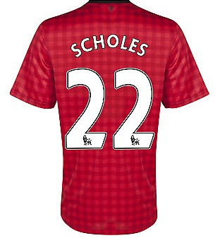 2012-13 Man Utd Nike Home Shirt (Scholes 22)