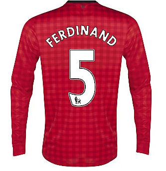 2012-13 Man Utd Nike Long Sleeve Home (Rio Ferdinand)