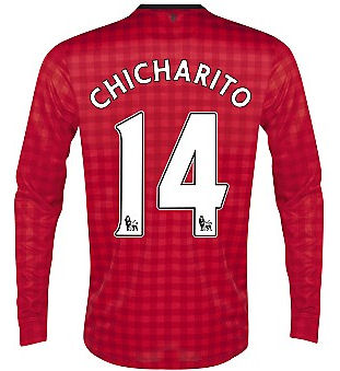 2012-13 Man Utd Nike Long Sleeve Home (Chicharito 14) - Kids