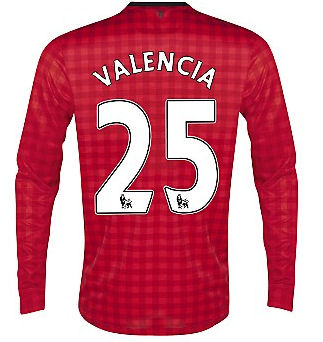 2012-13 Man Utd Nike Long Sleeve Home (Valencia 25) - Kids
