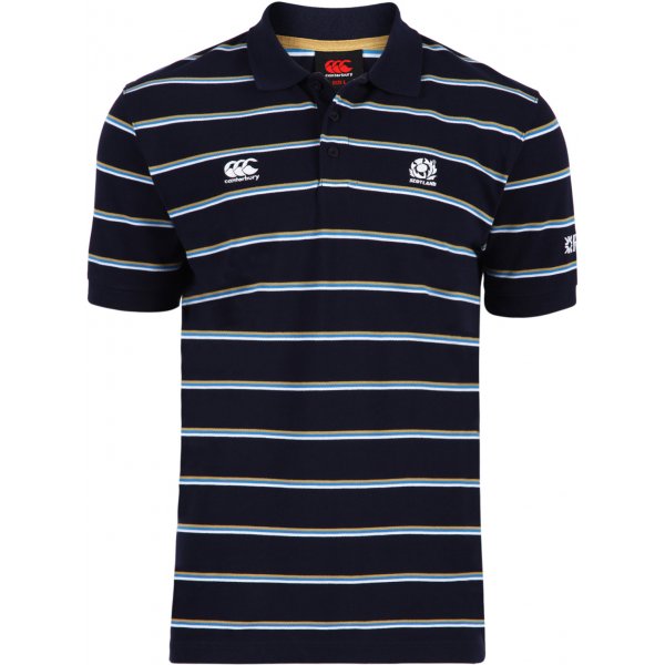 2012-13 Scotland Stripe Polo Shirt (Navy)