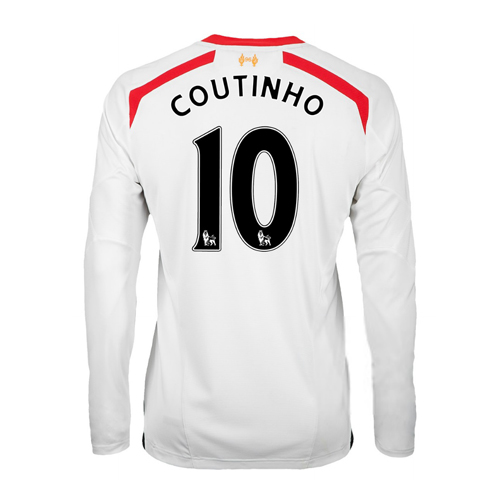 2013-14 Liverpool Away Long Sleeve Shirt (Coutinho 10) - Kids