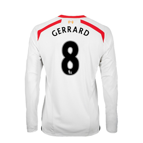 2013-14 Liverpool Away Long Sleeve Shirt (Gerrard 8)