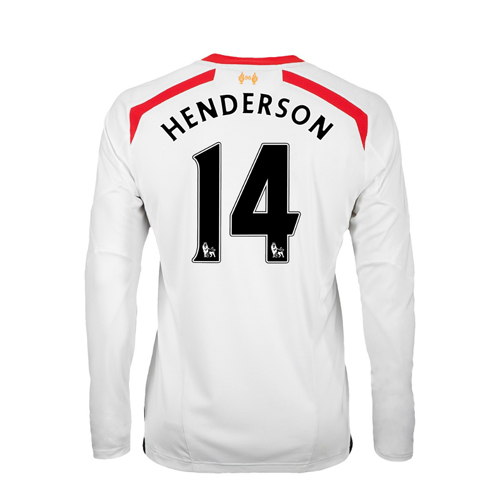 2013-14 Liverpool Away Long Sleeve Shirt (Henderson 14)