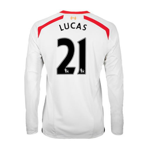 2013-14 Liverpool Away Long Sleeve Shirt (Lucas 21)