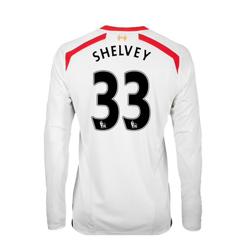 2013-14 Liverpool Away Long Sleeve Shirt (Shelvey 33) - Kids