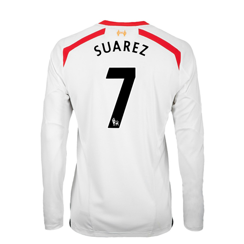 2013-14 Liverpool Away Long Sleeve Shirt (Suarez 7)
