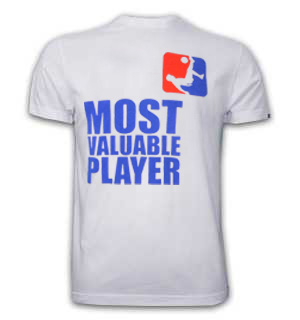 Mens Most Valuable Player Basic T -- White 100% cotton