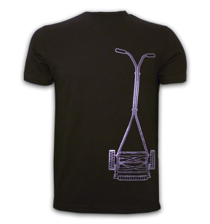 Mens Grass Mower Basic T // Black 100% cotton