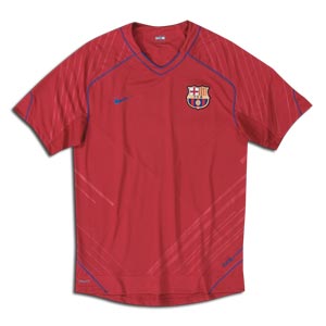 07 08 Barcelona Pre Match Training Top Red