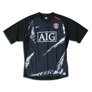 0708 Man Utd PreMatch Training Top Black