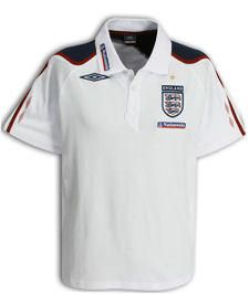 08-09 England Polo shirt (white)