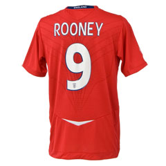 08 09 England away Rooney 9