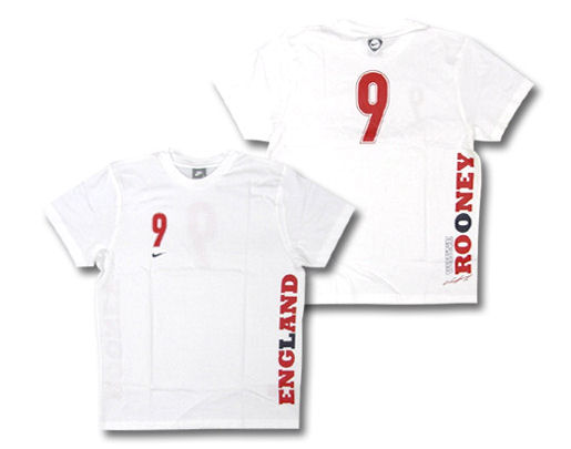 08-09 England Rooney T-Shirt (white) - Kids