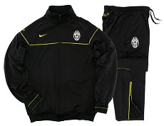 08 09 Juventus Woven Warmup Suit Black Kids