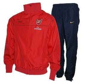 08 09 Arsenal Woven Warmup Suit red