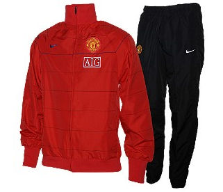 08-09 Man Utd Woven Warmup Suit (red)