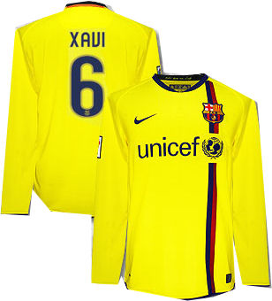 08-09 Barcelona L/S away (Xavi 6)
