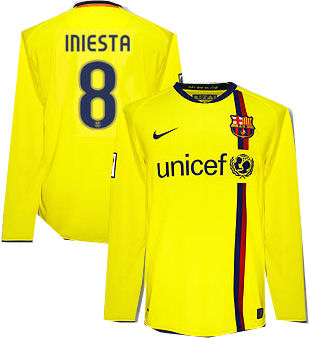 08-09 Barcelona L/S away (Iniesta 8)