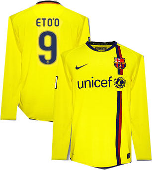 08-09 Barcelona L/S away (Eto'o 9)