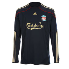 09-10 Liverpool L/s Away Shirt - Kids